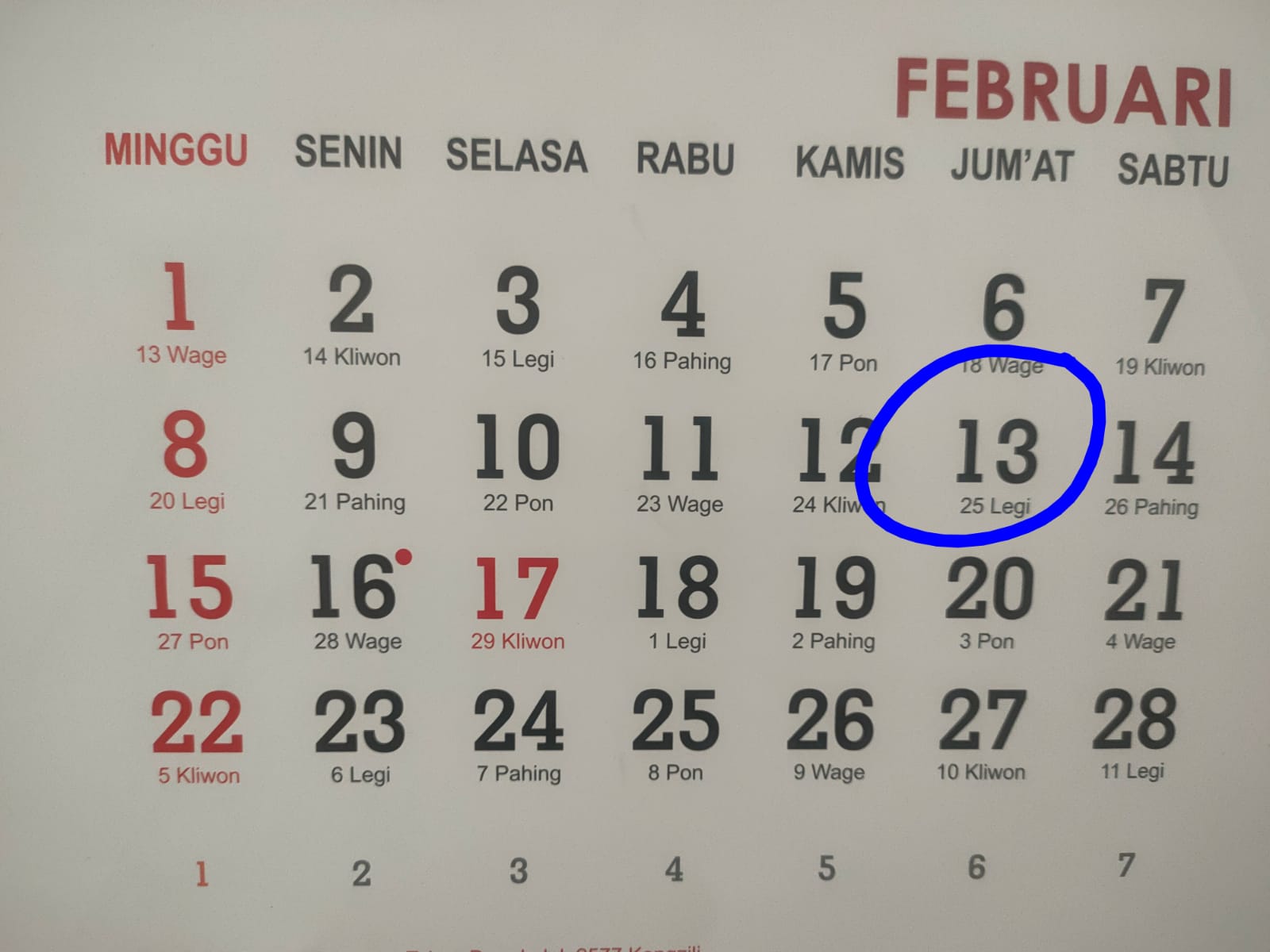 Untuk tanggal 13 Februari 2026, perhitungan kalender Jawa menempatkannya sebagai Jumat Legi.
