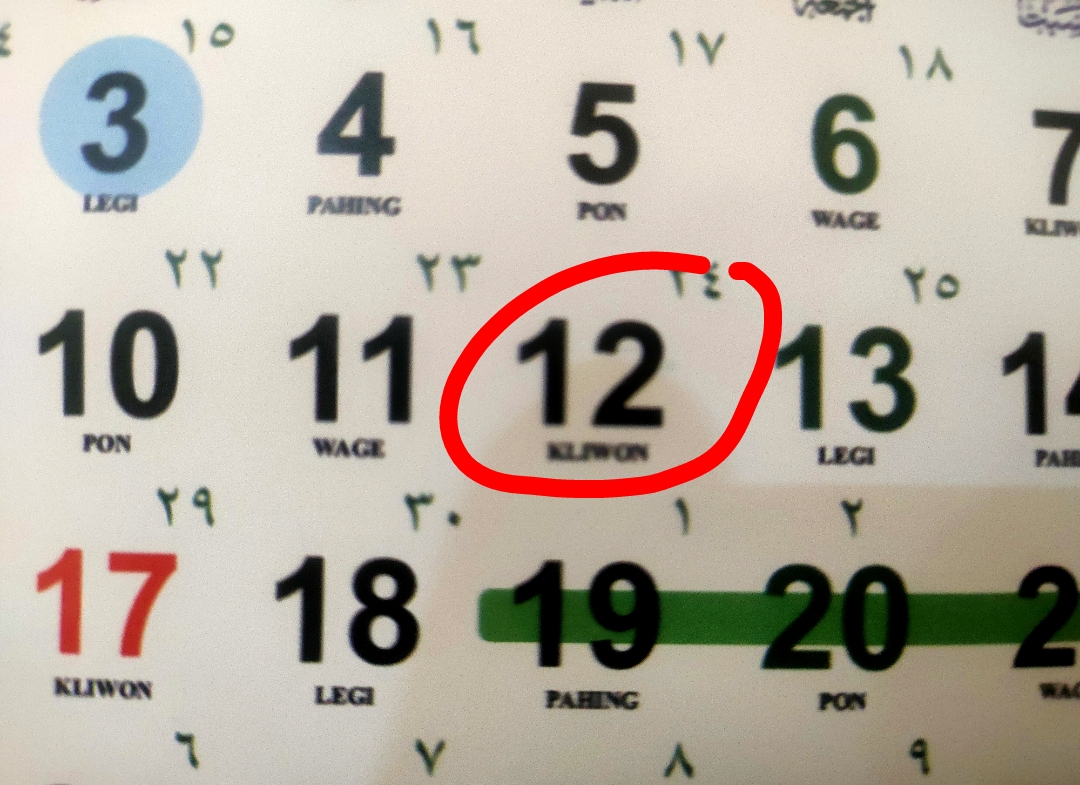 Pada Kamis, 12 Februari 2026 hari ini, dalam kalender Masehi bertepatan dengan pasaran Kliwon.