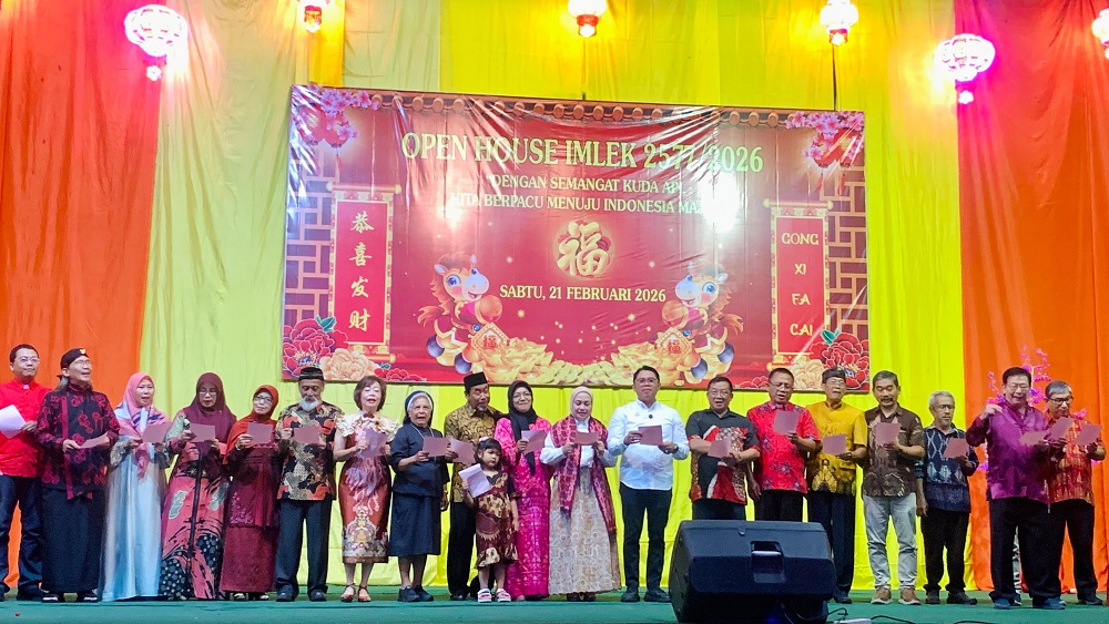 Berbagai tokoh lintas agama hadiri open house Tahun Baru Imlek 2577 Kongzili di TITD Liong Hok Bio, Sabtu (21/2/2026).