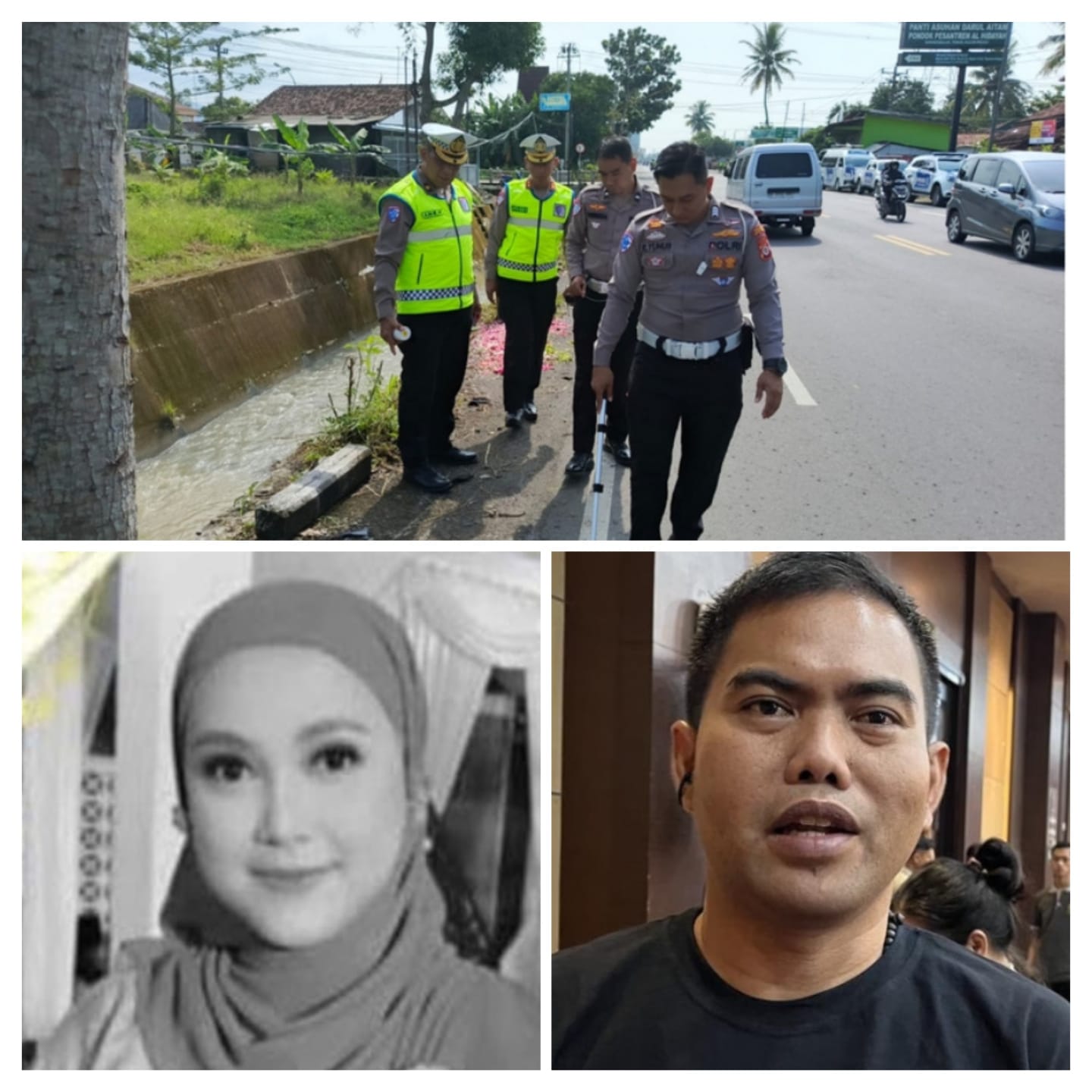 Petugas Satlantas Polres Kulon Progo melakukan olah TKP melalui metode Traffic Accident Analysis di TKP kecelakaan bos rokok HS Muhammad Suryo bersama istrinya Hj Anis Syarifah.   