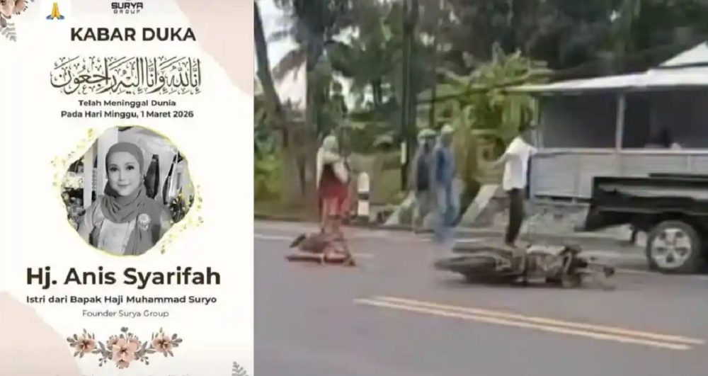 Kecelakaan motor gede (moge) Harley Davidson yang dikendarai bos rokok HS, Muhammad Suryo, 42, di Jalan Purworejo - Jogja, Kalurahan Palihan, Kapanewon Temon, Kabupaten Kulon Progo, Minggu (1/3/2026) 