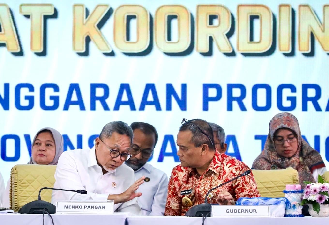 Rakor Penyelenggaraan MBG di Gradhika Bhakti Praja, Semarang, Selasa (3/3/2026), yang dipimpin Menko Bidang Pangan, Zulkifli Hasan, dan dihadiri Kepala BGN serta seluruh kepala daerah se-Jateng.