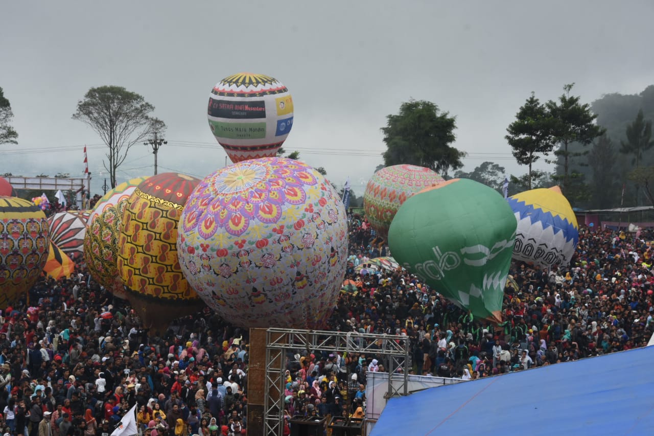 Penerbangan balon udara yang digelar tahun lalu. Kali ini Festival Mudik Balon Udara 2026 kembali digelar.