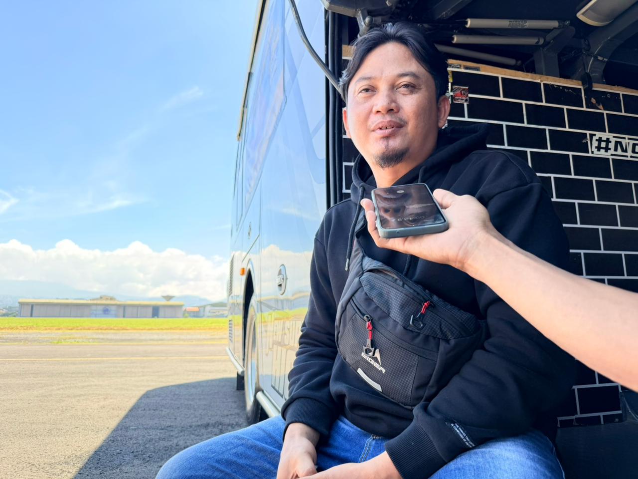 Salah seorang pemudik yang bersyukur ikut program Mudik Gratis 2026 Pemprov Jateng. 