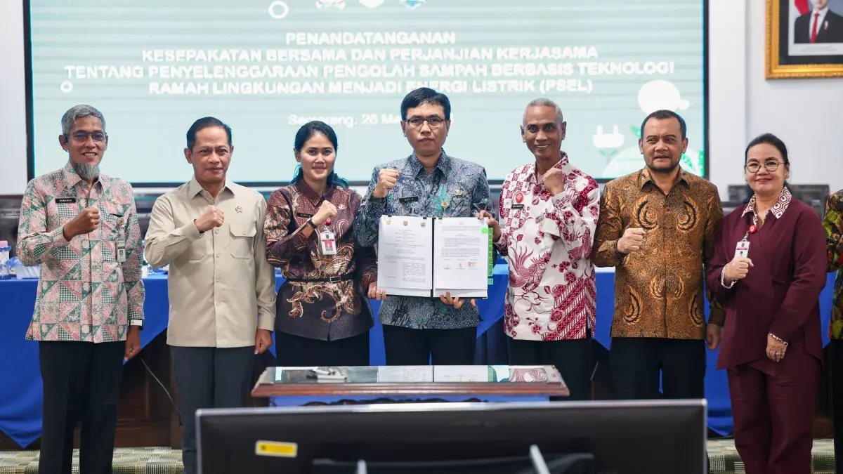 Pemprov Jateng, Pemkot Semarang dan Pemkab Kendal berkolaborasi dalam pengolahan sampah menjadi energi listrik. 