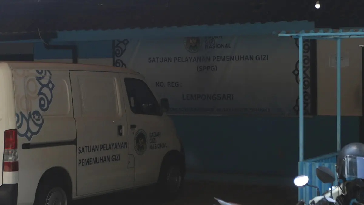 SPPG Lempongsari Kota Semarang tampak lenggang tanpa aktivitas memasak, Senin (30/3/2026) (NUR CHAMIM/JAWA POS RADAR SEMARANG)
