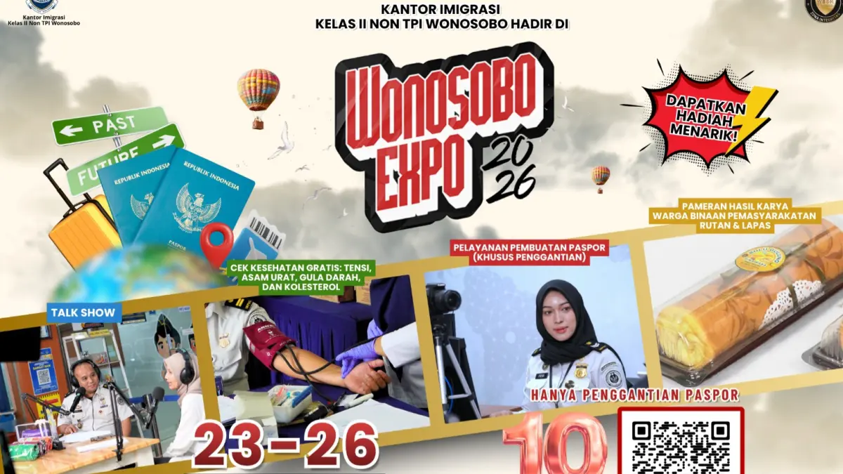 Kantor Imigrasi Wonosobo akan berpartisipasi dalam Wonosobo Expo 2026 pada 23 hingga 26 April 2026 di Sasana Adipura Wonosobo. (Istimewa)