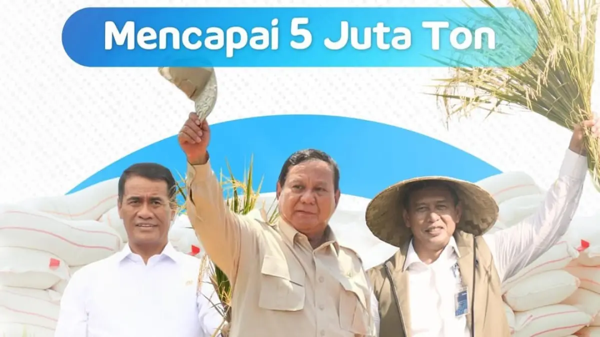 Cadangan beras nasional per 23 April 2026 mencapai 5 juta ton. Stok pangan ini akan mampu mencukupi kebutuhan nasional hingga 11 bulan ke depan. (Istimewa) 