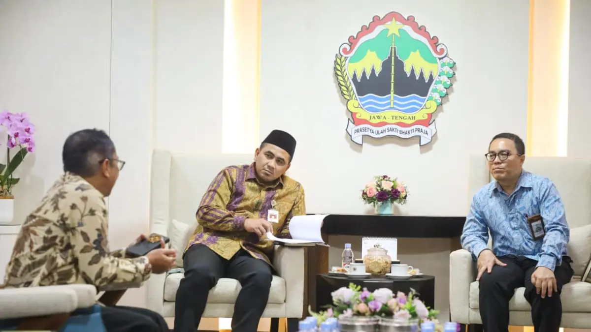 Wakil Gubernur Jateng Taj Yasin menerima Tim Koordinasi Kemenko Perekonomian di Kantor Gubernur Jateng, Kota Semarang, Selasa (28/4/2026). (Istimewa)