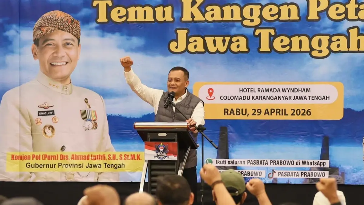 Ahmad Luthfi saat menghadiri acara Halalbihalal dan Temu Kangen Petarung Jawa Tengah di Hotel Ramada Wyndham, Solo Baru, Sukoharjo, Rabu (29/4/2026) malam.&nbsp;(Istimewa)