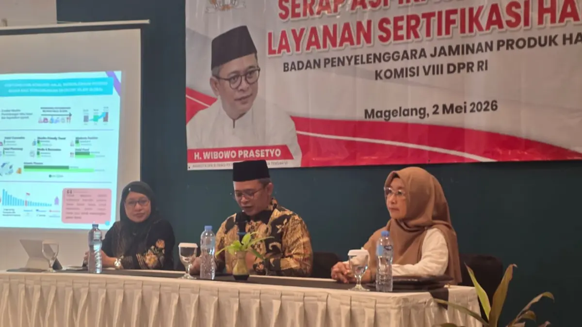Kegiatan reses Anggota Komisi VIII DPR RI Fraksi PDI Perjuangan, Wibowo Prasetyo, bersama Badan Penyelenggara Jaminan Produk Halal (BPJPH) di Magelang, Sabtu (2/5/2026).