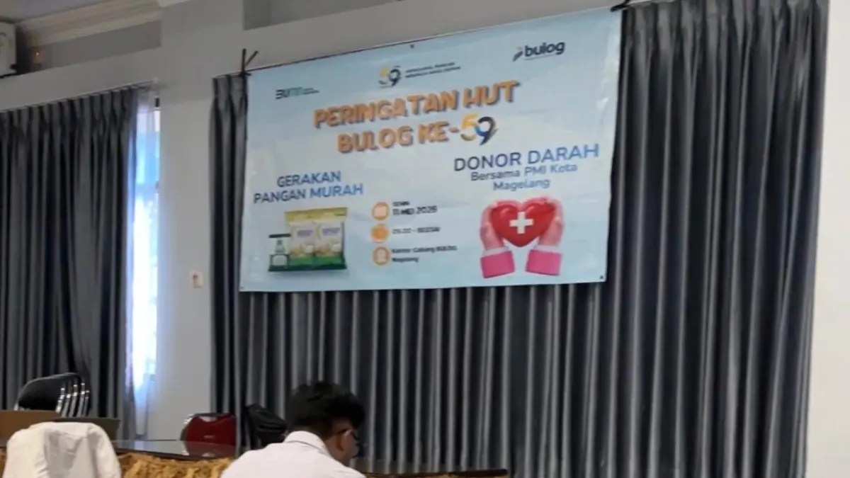 Donor darah yang diadakan Bulog Kantor Cabang Magelang untuk menyemarakkan HUT ke-59 Bulog, Senin (11/5/2026). (Istimewa)