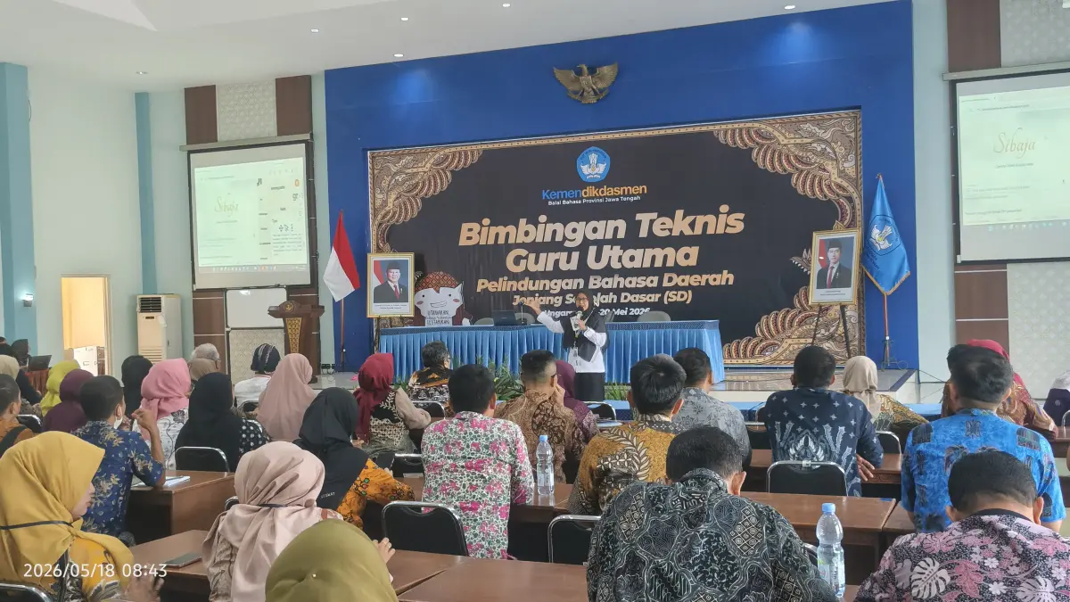 Bimbingan teknis guru utama yang diadakan Balai Bahasa Provinsi Jawa Tengah selama 4 hari (17-20/5/2026).