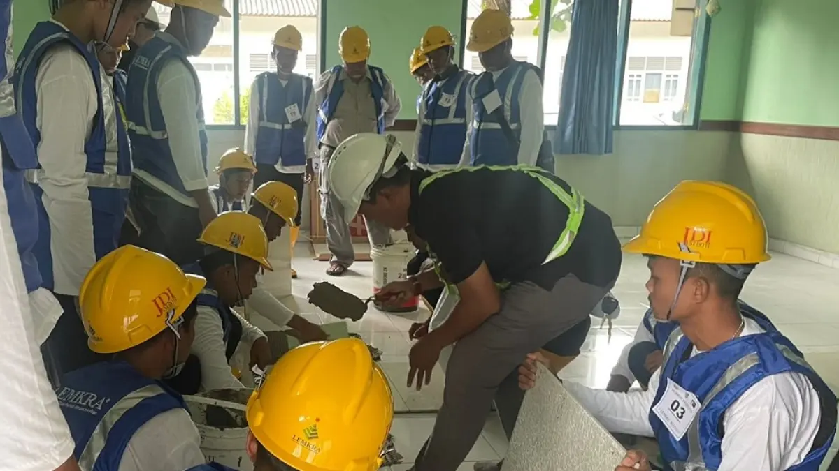Para peserta pelatihan tenaga kerja konstruksi di aula kantor DPUPR Kabupaten Magelang, Rabu (20/5/2026). (ROFIK SYARIF/ JAWA POS RADAR MAGELANG)