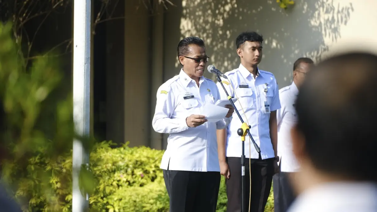 Pj Sekda Kota Magelang Larsita saat upacara peringatan Hari Kebangkitan Nasional (Harkitnas) ke-118.
