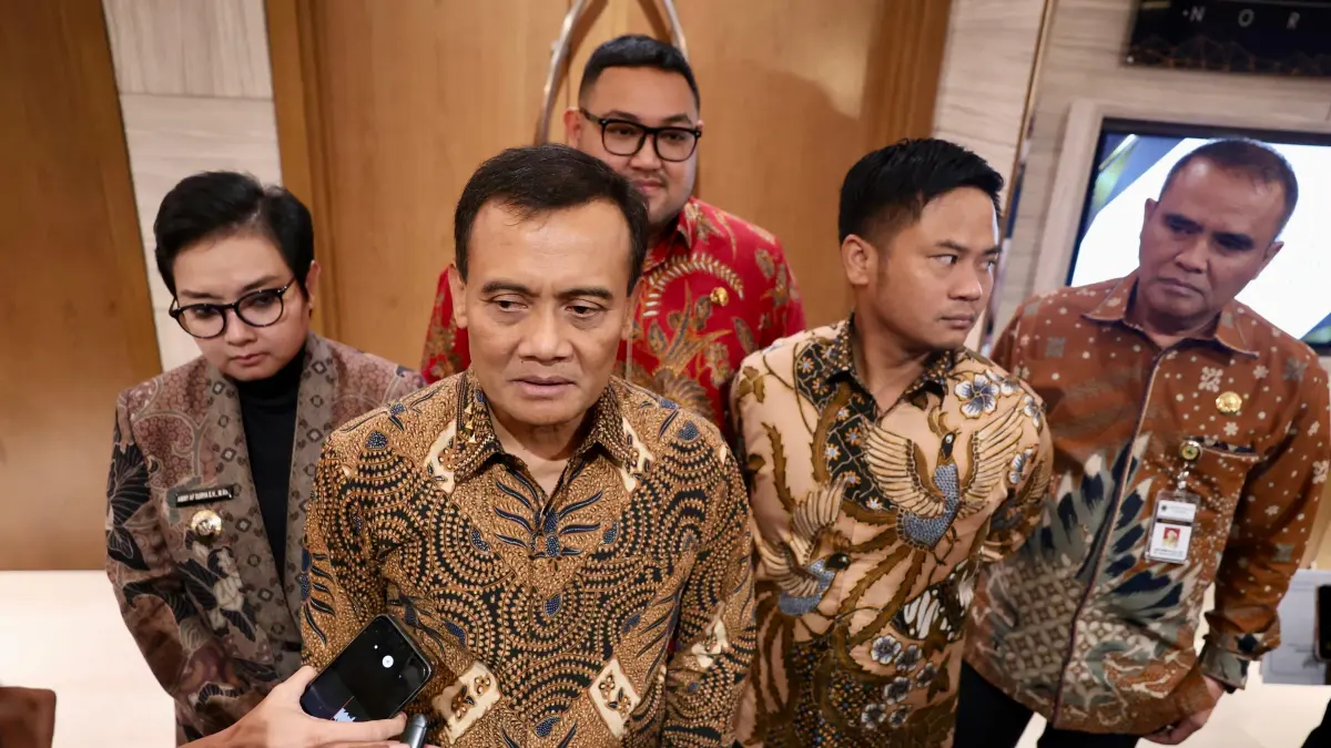 Gubernur Ahmad Luthfi usai Rakor Pengendalian Alih Fungsi Lahan Sawah di Hotel Gumaya, Kota Semarang, Kamis (4/6/2026)..