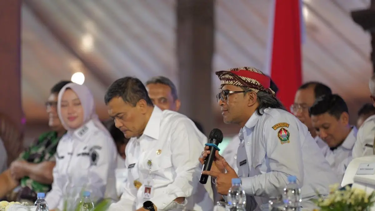 Bupati Agus Setyawan dalam Rembug Pembangunan 2026 di Pendopo Pengayoman, Rabu (3/4/2026). (Istimewa).