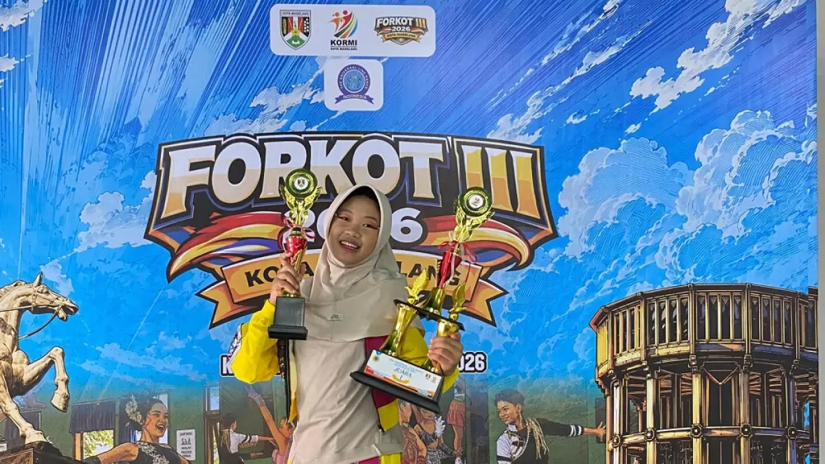 Amira Nugraheni Syahida saat meraih juara di Festival Olahraga Kota (Forkot) Magelang 2026.