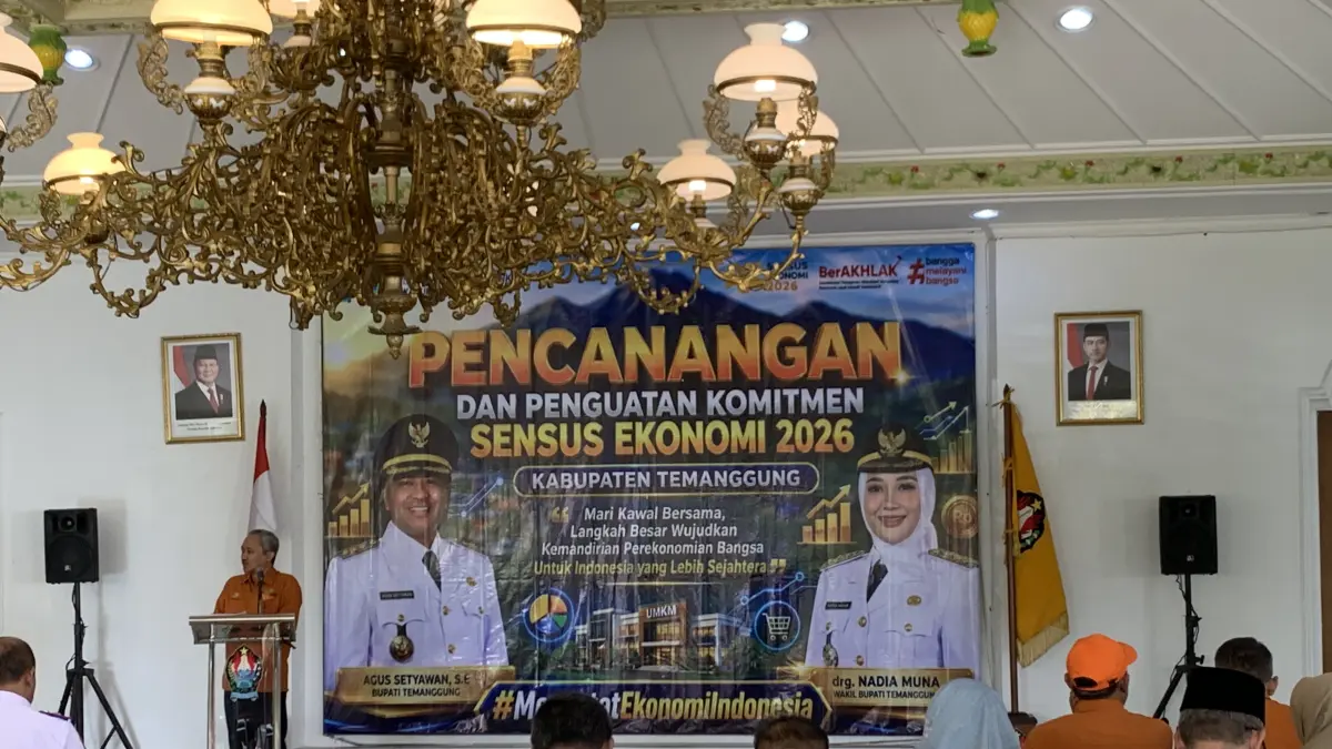 Pembukaan Sensus Ekonomi 2026 di Pendopo Jenar Setda Temanggung, Senin (15/6/2026). (Devi Khofufatur Rizqi/Jawa Pos Radar Magelang)
