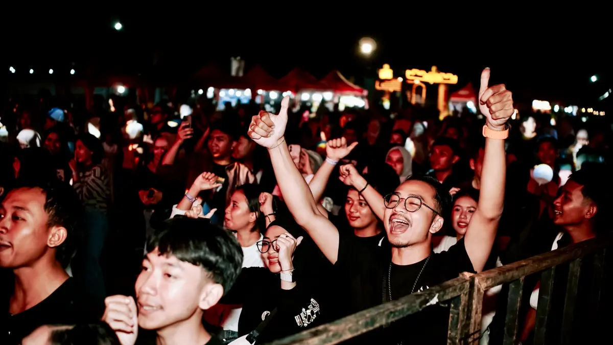 Penonton menyaksikan acara musik di Jatemg Fair 2026 di PRPP Semarang. (Istimewa)