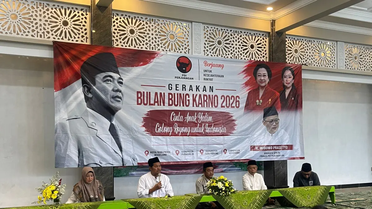 Kegiatan Bulan Bung Karno yang digelar Anggota DPR RI Fraksi PDI Perjuangan Wibowo Prasetyo di Kampung Kasiran, Kelurahan Mlipak, Kecamatan Wonosobo, Kabupaten Wonosobo, Sabtu (27/6/2026).