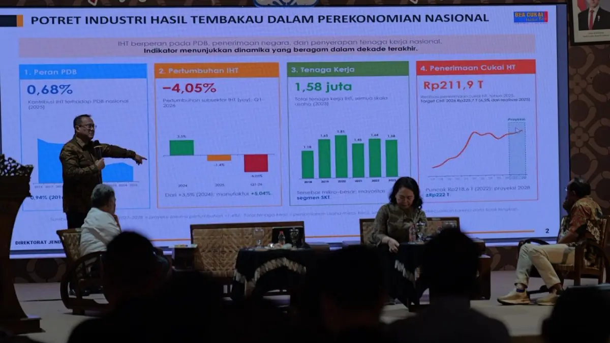 Kegiatan dialog mengenai masa depan tembakau Temanggung yang dihadiri oleh perwakilan Kemenperin, Bea Cukai, serta petani tembakau. (Istimewa)