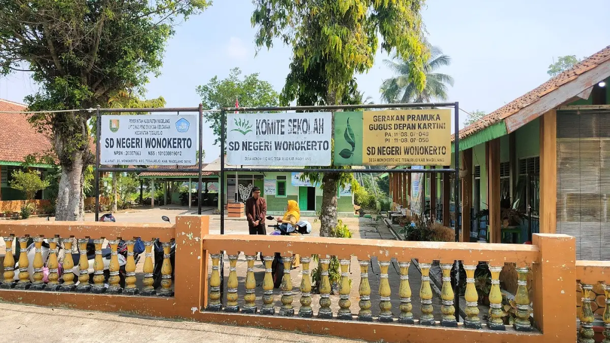 Tahun ajaran baru, SD Wonokerto Kecamatan Tegalrejo, Kabupaten Magelang hanya mendapatkan empat siswa baru. (MUHAMMAD YUSUF EFENDI/JAWA POS RADAR MAGELANG)