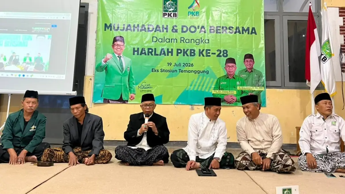 DPC PKB Kabupaten Temanggung menggelar mujahadah dan doa bersama, Minggu (19/7) malam, dilanjutkan nobar final Piala Dunia di kawasan eks Stasiun Temanggung menghadirkan pelaku UMKM melalui angkringan dan kuliner gratis. (Istimewa)