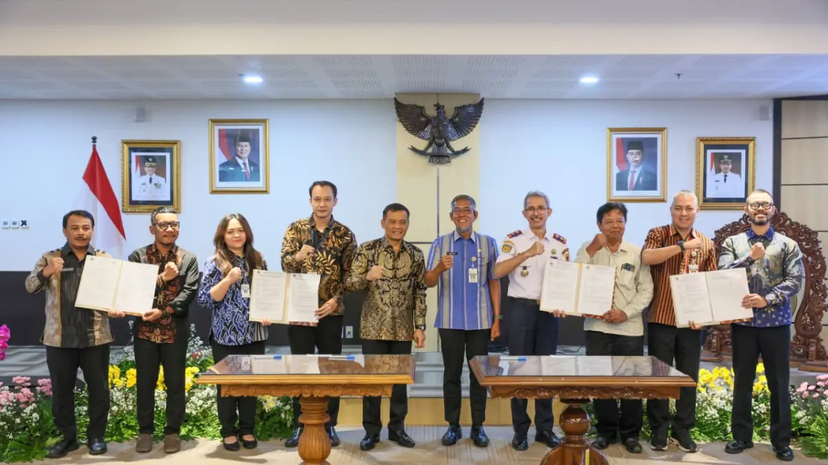 Peluncuran Satgas Pandawa dalam FGD Transformasi Tata Kelola Aset Pemerintah Daerah untuk Optimalisasi Pendapatan Asli Daerah Provinsi Jawa Tengah di Gedung Merah Putih, Semarang, Selasa (21/7/2026).