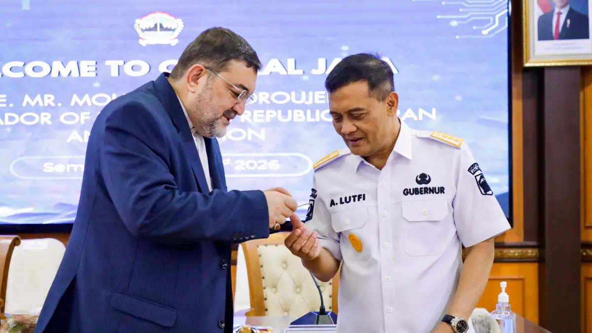 Gubernur Jawa Tengah, Ahmad Luthfi menerima kunjungan kehormatan Duta Besar Republik Islam Iran untuk Indonesia Mohammad Boroujerdi di Kantor Gubernur, Rabu (22/7/2026). (Istimewa)