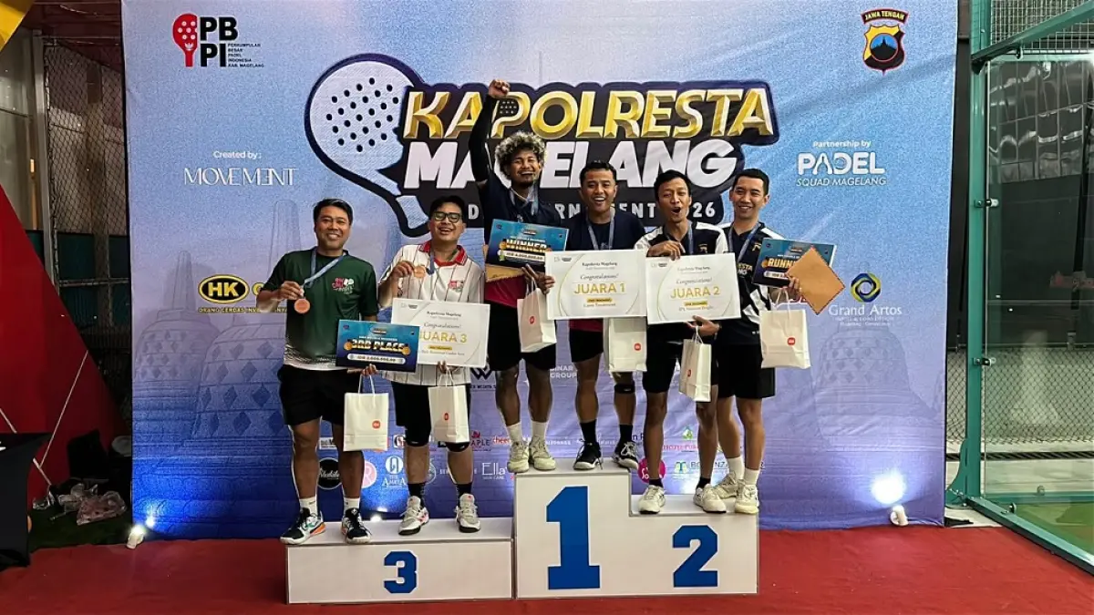 Para juara Kapolresta Magelang Tournament Paddle 2026.