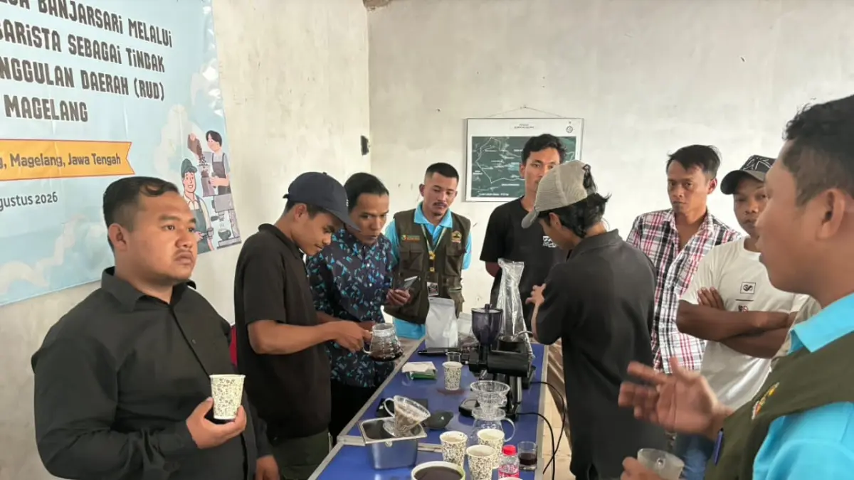 Kegiatan pelatihan barista oleh Balai Pelatihan Pertanian (Bapeltan). (Dok Tim Pengabdian Untidar 2026). 