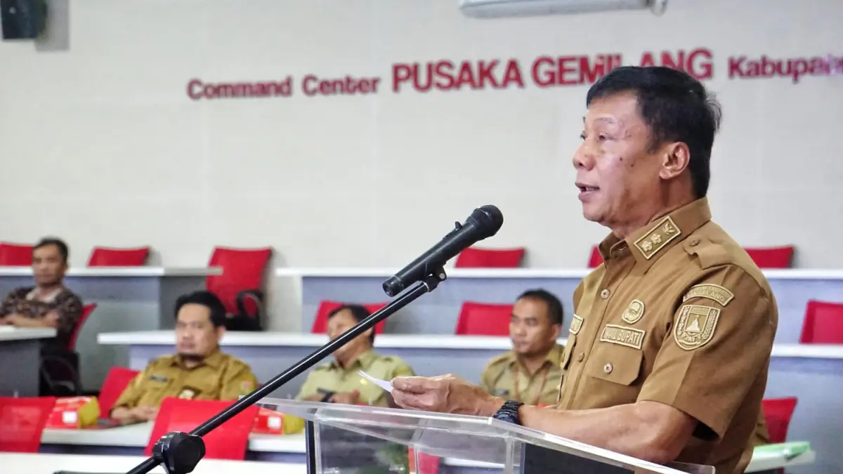 Wakil Bupati Magelang Sahid saat memberikan arahan percepatan pembangunan kawasan perdesaan secara virtual.