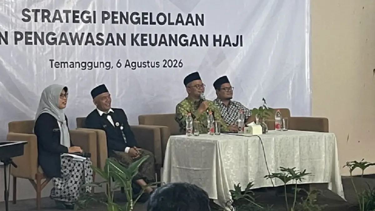 Anggota Komisi VIII DPR RI Fraksi PDI Perjuangan Dapil Jawa Tengah VI H. Wibowo Prasetyo menjadi narasumber kegiatan Diseminasi Pengelolaan dan Pengawasan Keuangan Haji yang diselenggarakan di Kabupaten Temanggung, Kamis (6/8/2026).