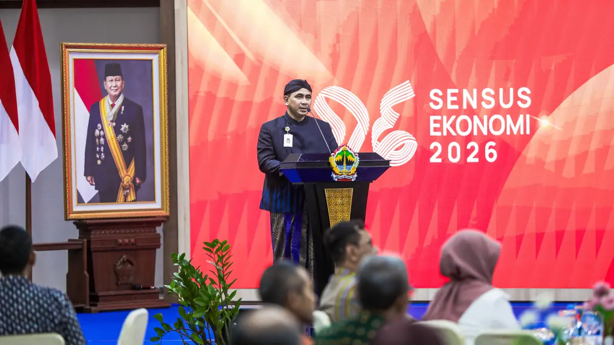 Wakil Gubernur Taj Yasin dalam Rapat Koordinasi Daerah Pelaksanaan Sensus Ekonomi 2026 di Gedung Grhadika Bhakti Praja, Semarang, Kamis (6/8/2026).&nbsp;