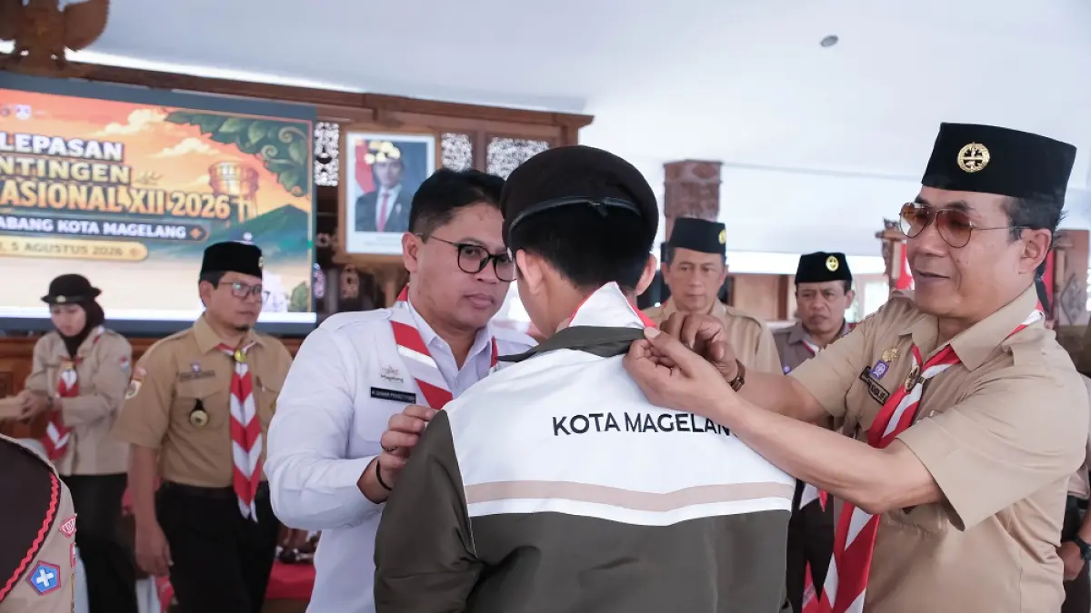 Wali Kota Magelang Damar Prasetyono melepas kontingen Jambore Nasional Kota Magelang.&nbsp;

&nbsp;