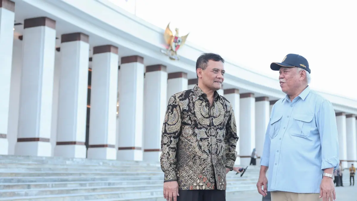 Gubernur Jawa Tengah Ahmad Luthfi bertemu Kepala Otorita IKN Basuki Hadimuljono untuk menjajaki potensi kerja sama lintas sektor yang dapat melibatkan dalam pembangunan ibu kota baru tersebut, Kamis (6/8/2026). (Istimewa)
