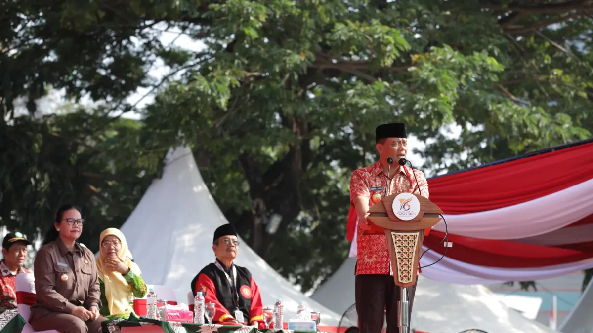 Ahmad Luthfi saat menghadiri pembukaan Muktamar XVI Tapak Suci Putera Muhammadiyah di kawasan Simpang Lima, Kota Semarang, Sabtu (8/8/2026).