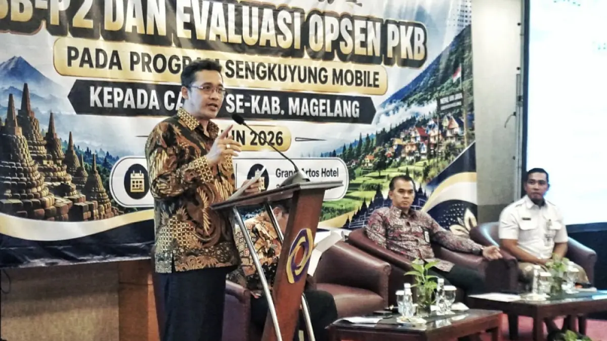 Bupati Magelang Grengseng Pamuji perintahkan seluruh camat mempercepat pelunasan PBB-P2 dan mengoptimalkan penerimaan Opsen Pajak Kendaraan Bermotor (PKB).