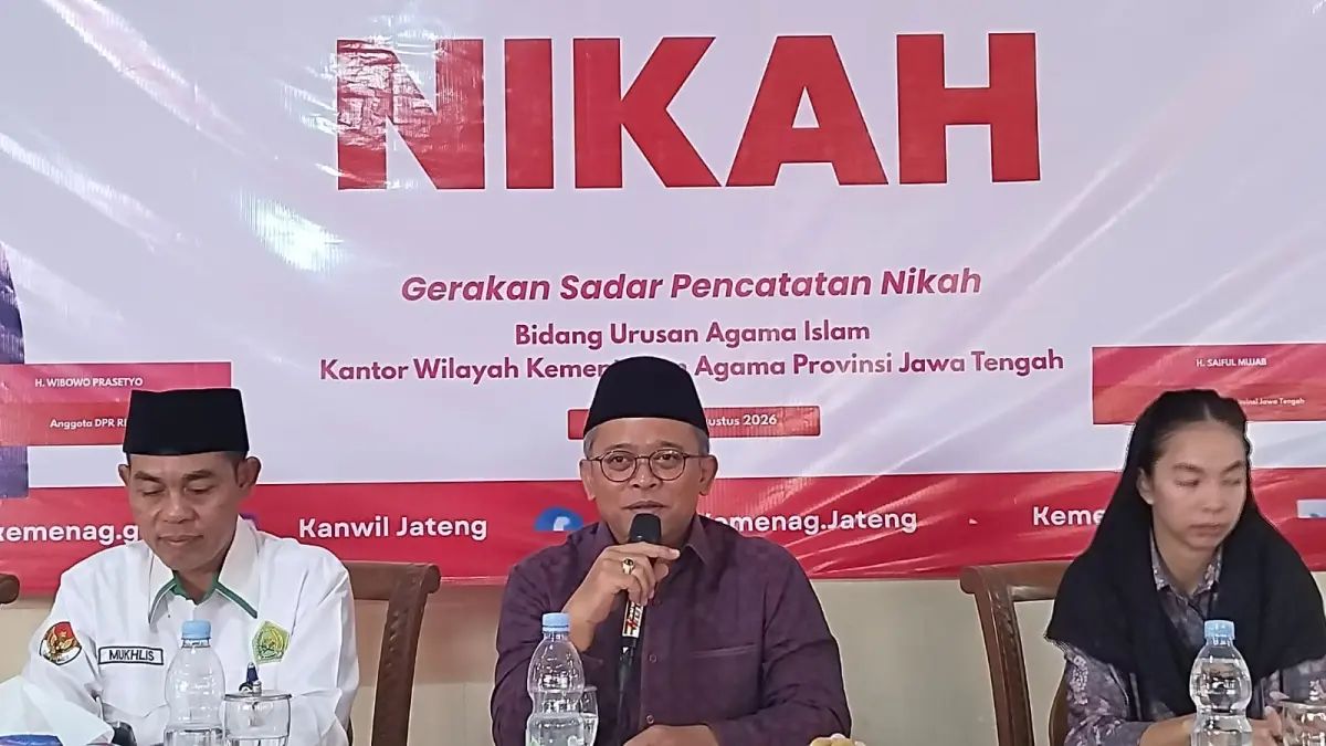 Anggota Komisi VIII DPR RI Fraksi PDI Perjuangan H. Wibowo Prasetyo saat hadir di kegiatan GAS NIKAH yang digelar Kementerian Agama di Pendopo Rumah Dinas Wakil Bupati Purworejo, Senin (10/8/2026).