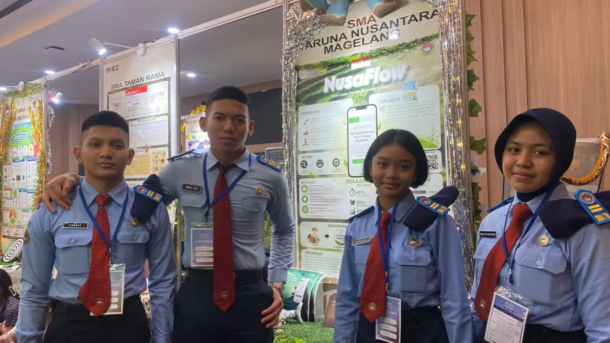 Tim NusaFlow dari SMA Taruna Nusantara berhasil meraih silver medal dalam ajang International Youth Business Competition (IYBC) 2026 pada 19–23 Juni 2026 di Bali. (Dok tim NusaFlow) 