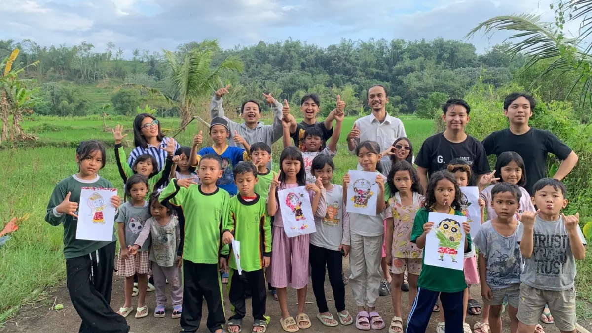 Kegiatan pembelajaran desa binaan Rumah Kreasi di Dusun Ngiwon, Desa Banyuwangi, Kecamatan Bandongan, Kabupaten Magelang. (Istimewa)