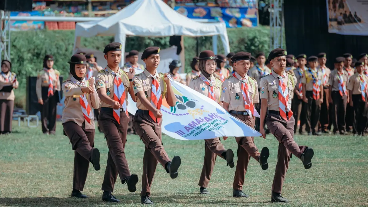 Pramuka penggalang dan penegak mengikuti Perbhasama III di Bumi Perkemahan Jlamprang, Kamis-Sabtu (3-5/9/2026). (Dok Prokompim Wonosobo)