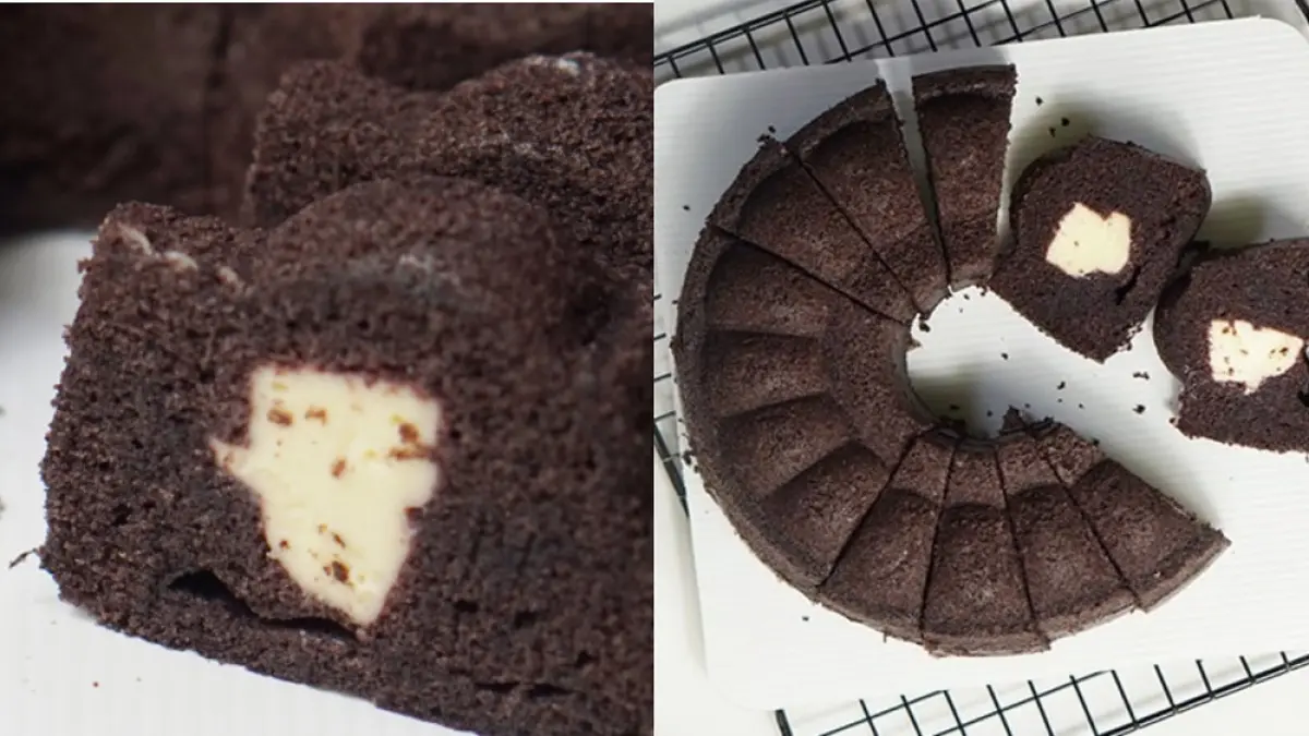Camilan mengenyangkan bolu kukus ketan hitam dengan isian keju lumer.