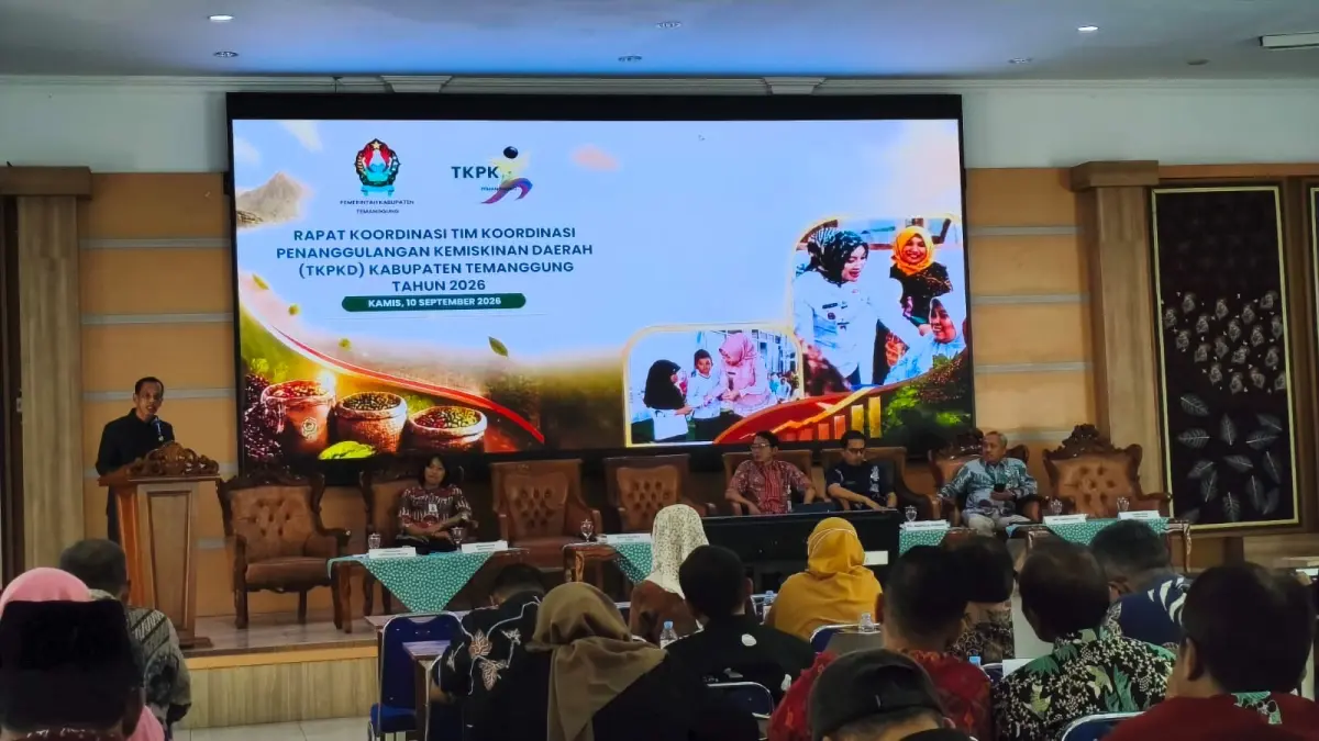 Rakor tim koordinasi penanggulangan kemiskinan daerah di Gedung Bapperida Temanggung, Kamis (10/9/2026) (Devi Khofifatur Riqi)