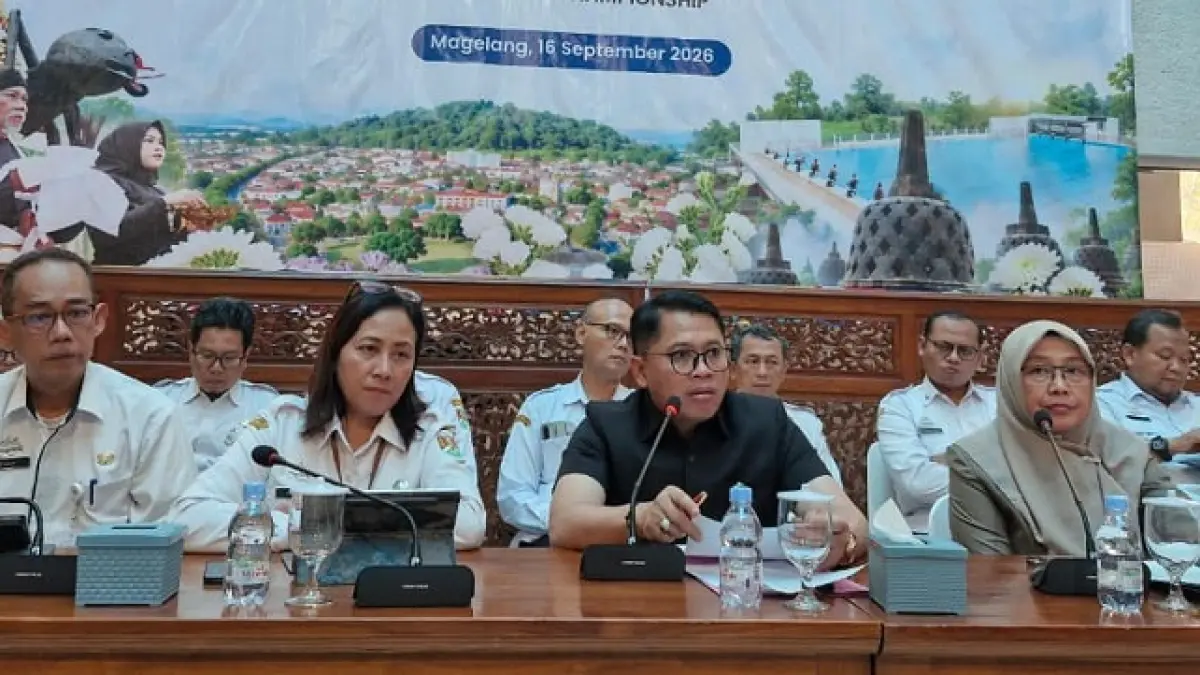 Wali Kota Magelang Damar Prasetyo saat jumpa pers beragam acara yang akan meramaikan Kota Magelang. (PUPUT PUSPITASARI/JAWA POS RADAR MAGELANG)