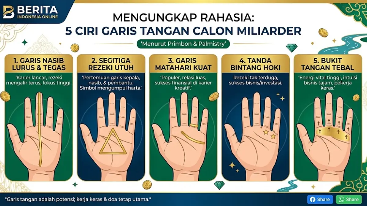 Banyak yang percaya bahwa garis tangan dapat menentukan nasip seseorang, berikut adalah tanda-tanda pada garis tangan anda yang dianggap membawa keberuntungan.