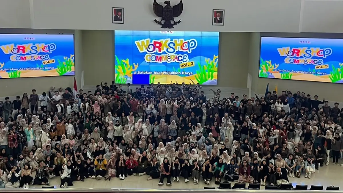 Foto Bersama Peserta Workshop Commspace Vol 3 tahun 2026 di GKU dr. H. R. Suparsono Universitas Tidar, Magelang, Senin (14/9/2026)