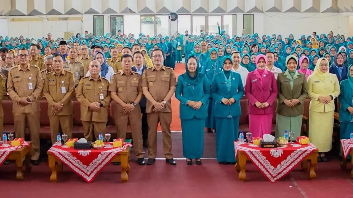 Hari Kesatuan Gerak (HKG) PKK ke-54 yang digelar di GOR Gemilang, Kompleks Setda, Senin (12/10/2026).