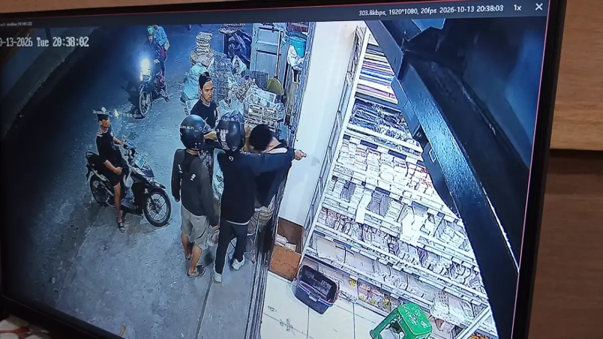 Aksi pemukulan terhadap santri di Tegalrejo terekam CCTV.